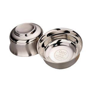 2个装庆展 18-10不锈钢碗家用饭碗防烫隔热碗 大号盛汤碗儿童耐摔