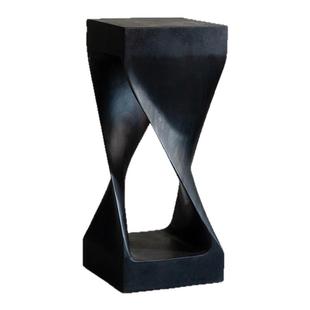 叕木|整木创意\侘寂中古风全实木民宿设计师木墩花架边几黑色木桩