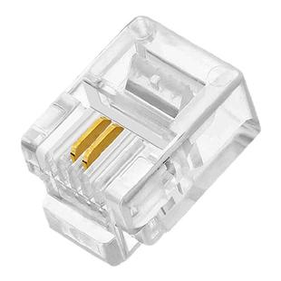 纯铜6P2C电话水晶头三叉铜片RJ11电话水晶头2二芯电话线插头子