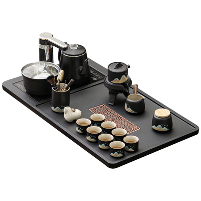 新款茶具套装一体仿乌金石茶盘