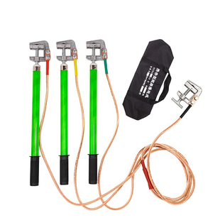 高压接地线10KV便携短路接地线夹25方软铜线35kv配电房平口接地棒