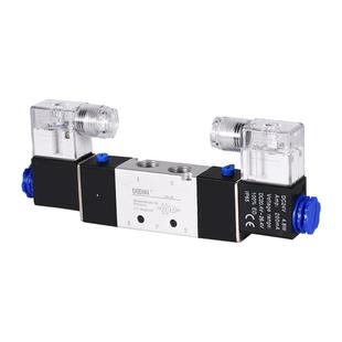 亚德客型气动电磁阀控制阀220V双头线圈阀4v220-08三位五通电子阀