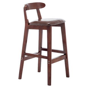 吧台椅家用实木高脚凳现代简约奶茶店前台靠背椅子北欧创意酒吧椅