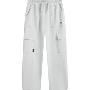 李宁儿童工装裤直筒裤男孩新款春秋款男童装女童青少年裤子运动裤