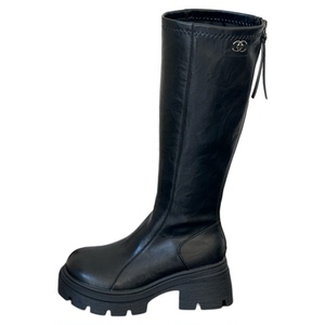 复古不过膝长靴女2025秋冬新款小个子厚底加绒瘦瘦靴英伦风骑士靴