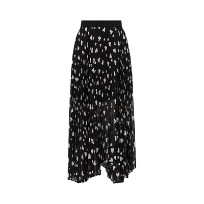 仿佛法式女垂感百褶裙爱心半身裙