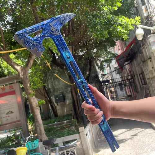 装甲大剑机甲拳套弗拉迪火焰刀硬黑海尾摆件刺三角洲战斧PU80cm