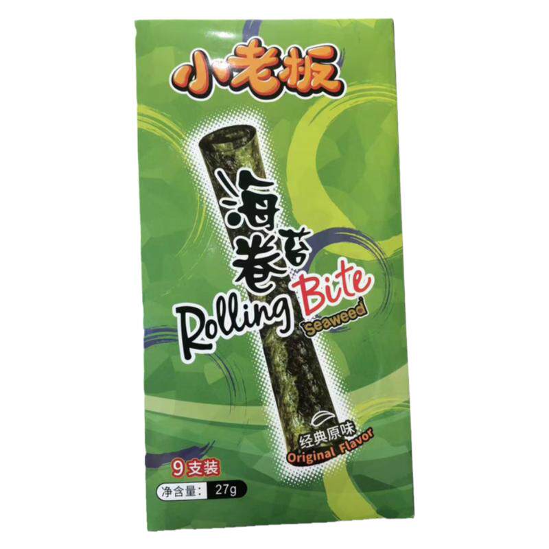 小老板烤海苔卷原味27g/盒装小吃