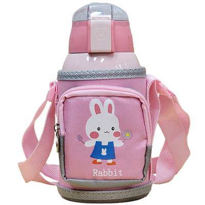 韩式风带吸管两用防摔便携保温杯