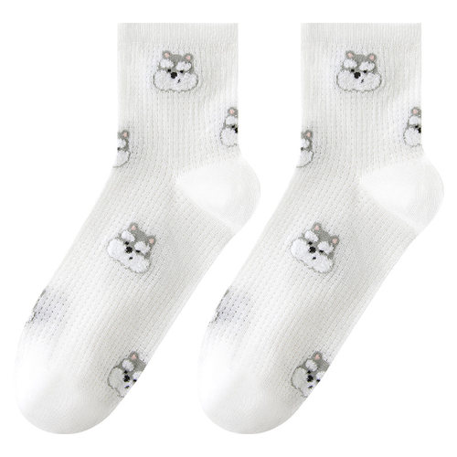 caramella春夏新品可爱袜子女生爆款网眼透气少女卡通棉袜中筒袜