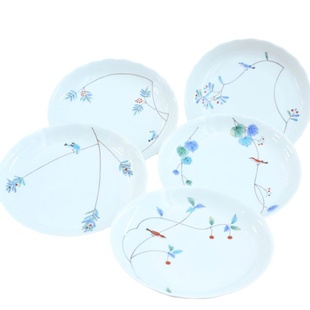 日本制原装进口香兰社日式陶瓷创意餐具套装菜盘子大家用圆形碟子