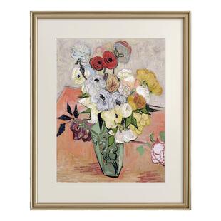 印象派梵高花卉法式复古玄关矮柜装饰画现代艺术餐厅挂画卧室壁L