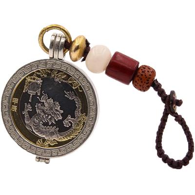 定做27mm边框纪念币吊坠钥匙扣