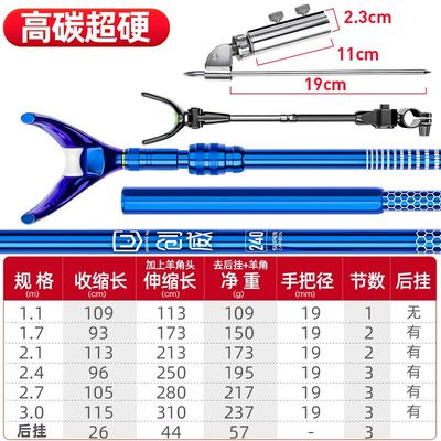厂家大物杆支架碳素加粗超硬3米4米巨物竿长竿钓鱼竿炮台支架竿架
