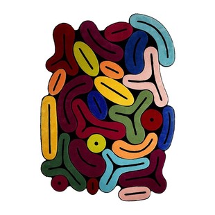 不规则彩色羊毛地毯客厅ins风异形卧室手工床边毯设计师定制地垫