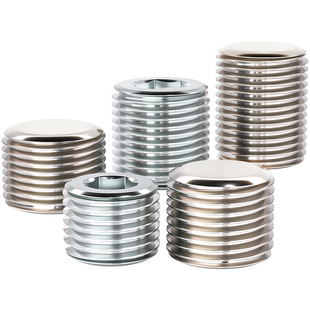 镀锌镀镍内六角堵头管堵螺塞闷头PT堵头NPT螺塞1/8/1/43/8/1/24分