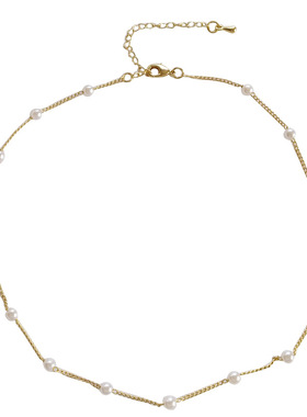 复古珍珠项链小众颈链锁骨