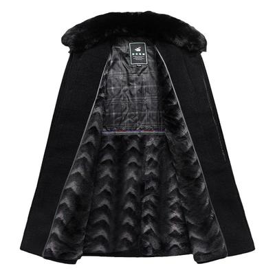 长款雪尼尔爸爸装毛呢大衣