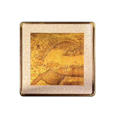 办公室客厅金箔装饰画实木边框