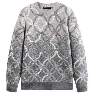 【商场同款】太平鸟男装毛衫26春季新款圆领满印渐变 B2EBG1125