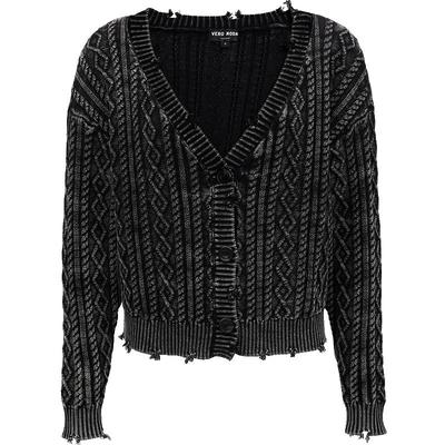 VeroModa绞花磨破做旧针织衫
