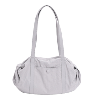 韩系ins风纯色轻便尼龙包包女大容量简约通勤托特包包旅行健身包