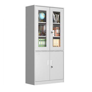 钢制办公室铁皮文件柜财务资料档案柜带锁凭证柜抽屉矮柜储物柜子