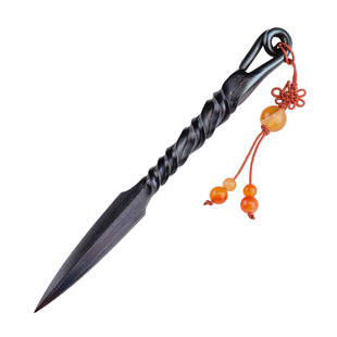 手工茶刀普洱茶刀龙泉市手工花纹钢锻打一体茶针茶道配件手工茶器