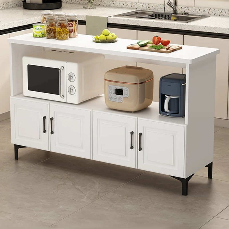 岩板切菜桌厨房置物架落地微波炉烤箱收纳架家用餐边储物收纳橱柜