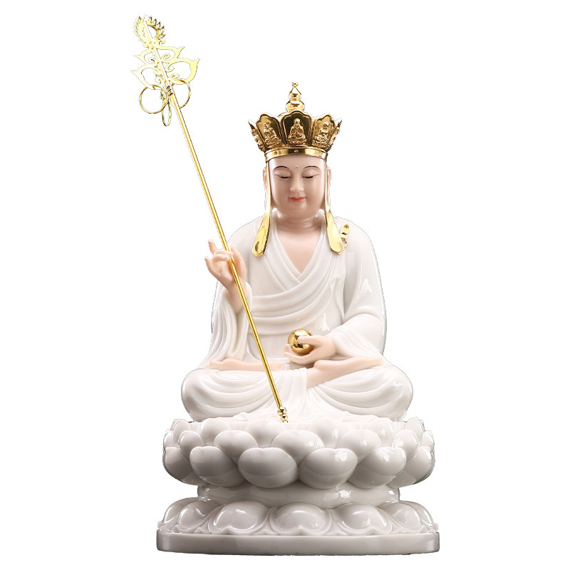汉白玉石雕地藏王菩萨佛像供奉像