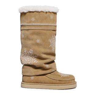 unfolio 2026新款羊毛高筒雪地靴保暖长靴厚底防滑靴子女