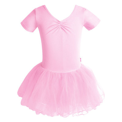 女童纯棉长袖芭蕾舞服蓬蓬松软纱