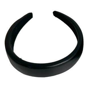 韩国ins风博主款纯黑色pu皮质厚发箍高颅顶显脸小头箍百搭发头饰