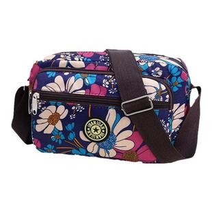 新款韩版单肩妈妈小花布包中年女包包休闲尼龙帆布包中老年斜挎包