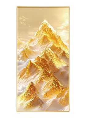 日照金山入户正对门玄关装饰画靠山图挂画2026新款客厅走廊过道画