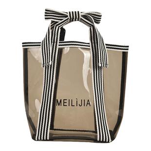 收纳包2026春季新款化妆包透明大容量蝴蝶结时尚PVC精致洗漱包