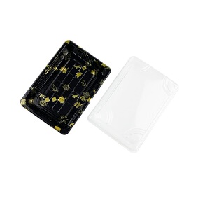 寿司包装盒印花打包盒金叶商用摆摊一次性日式塑料外卖三文鱼刺身