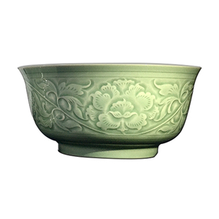 青秘耀州窑中式复古青瓷5.5英寸米饭碗泡面碗餐具套装拉面碗家用