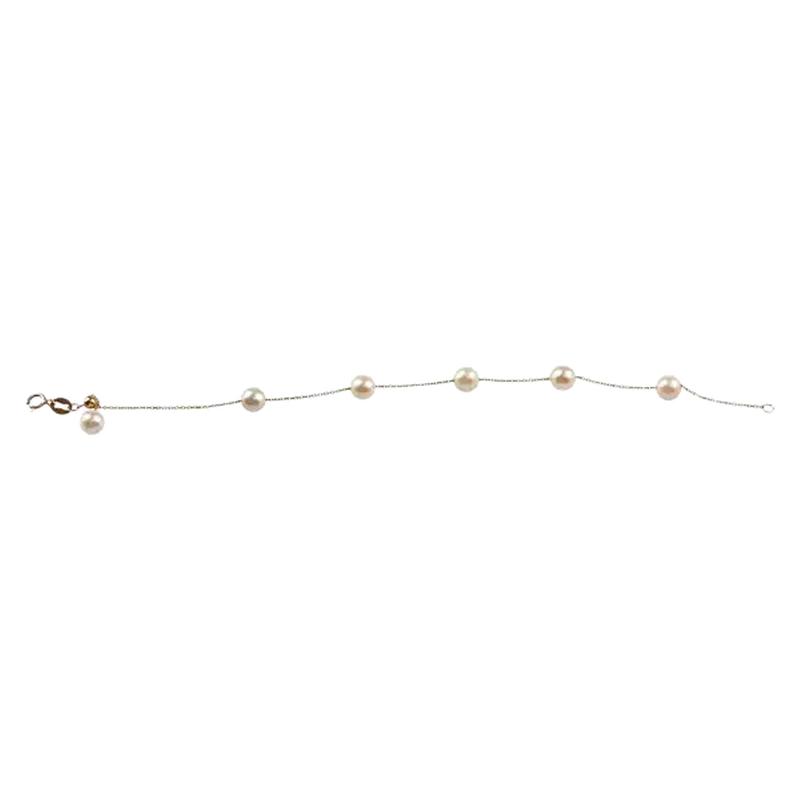 -海水珍珠手链18K黄金14-16cm