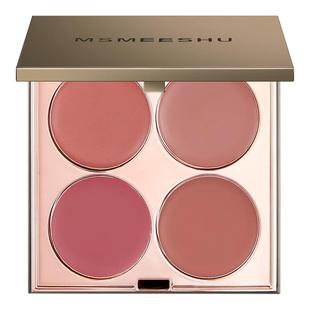 【送粉扑】蜜束四色多用膏腮红眼影口红综合盘自然哑光伪素颜显白