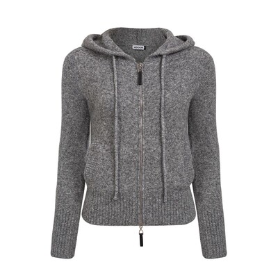 羊毛混纺4色薄款连帽毛衣