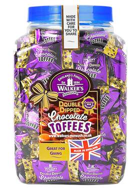 英国进口糖果软糖零食礼盒walkers沃尔克斯双层巧克力太妃糖罐装