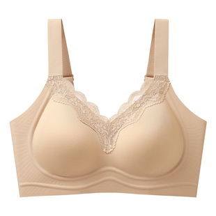雅致新品无钢圈蕾丝聚拢文胸女无痕上托全固定杯3D软支撑美背内衣