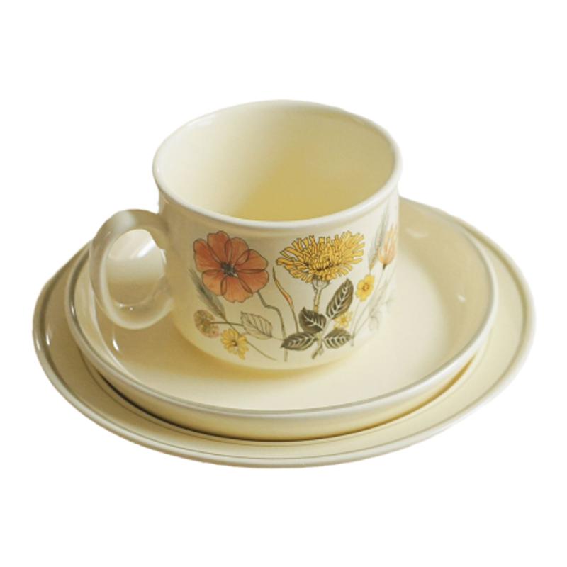 英式Vintage陶瓷咖啡杯碟圆盘三件套复古 精致下午茶田园釉下餐具