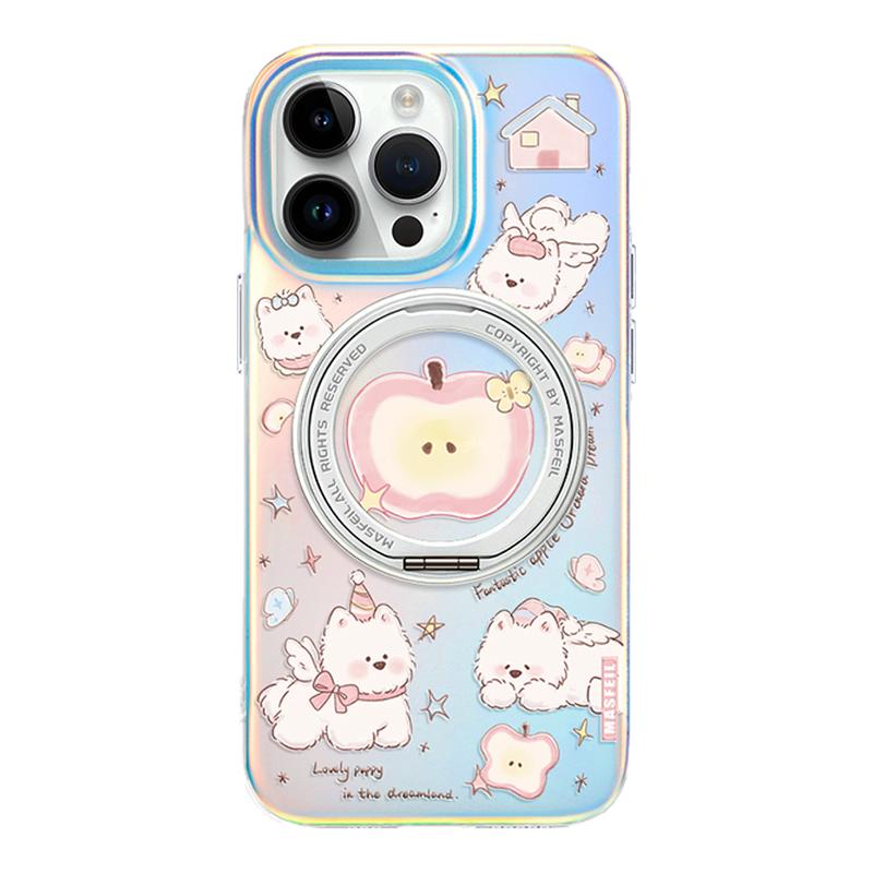 MASFEIL × 西高地的梦适用苹果18Promax手机壳新款Lo5磁吸带支架iPhone17Pro保护套16支点超火15高级女13pm