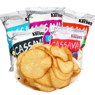 印尼进口克恩兹黑胡椒木薯片125gX4袋 网红薯片休闲膨化零食品