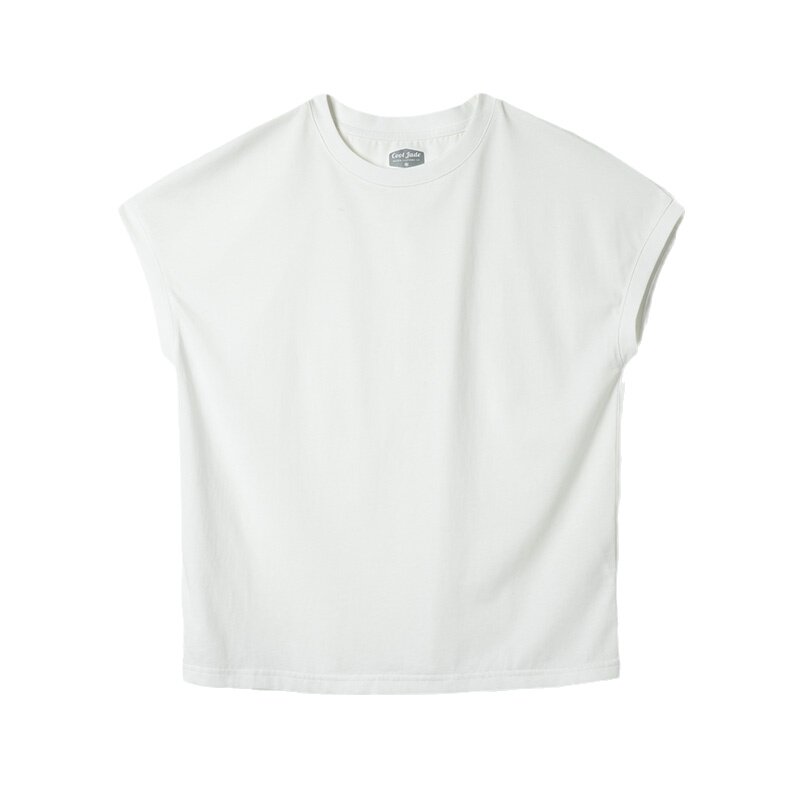 马登美式冰丝薄款T恤白色正肩短袖小个子内搭基础打底上衣女士夏