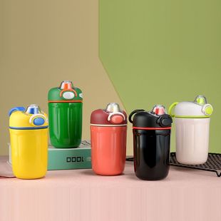 新款 简约萌宝保温杯高南瓜杯子值迷你杯颜可爱杯咖啡杯316不锈钢
