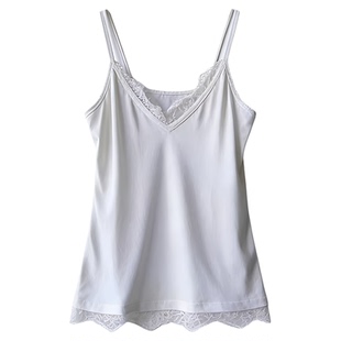 纯欲V领蕾丝边吊带春新款韩国修身显瘦百搭打底背心上衣女