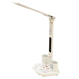 充电台灯双头学生桌面宿舍书桌护眼灯写字阅读灯简约时钟学习专用